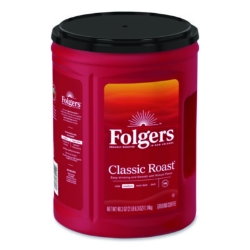 Classic Roast Ground Coffee, 40.3 oz Canister, 6/Carton
