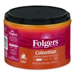 100% Columbian Coffee, 22.6 oz Canister, 6/Carton