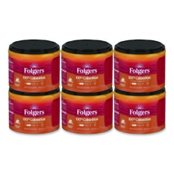 100% Columbian Coffee, 22.6 oz Canister, 6/Carton