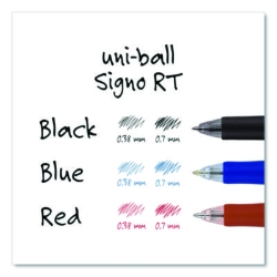 Signo Gel Pen, Retractable, Medium 0.7 mm, Red Ink, Silver/R