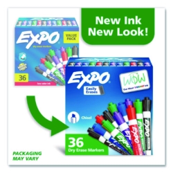 Low-Odor Dry-Erase Marker Value Pack, Broad Chisel Tip, Asso