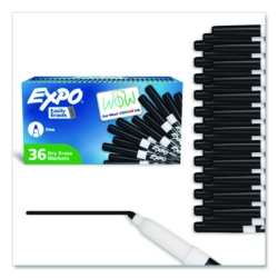 Low-Odor Dry-Erase Marker Value Pack, Fine Bullet Tip, Black
