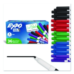 Low-Odor Dry Erase Marker Office Value Pack, Fine Bullet Tip