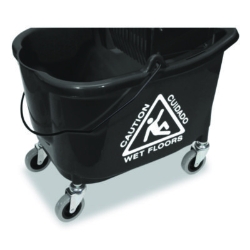 Premier Downpress Mop Bucket and Wringer, 32 to 35 qt, Black