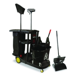 Premier Downpress Mop Bucket and Wringer, 32 to 35 qt, Black