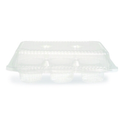 Bakery Containers, Muffin/Cupcake, 7.25 x 9.88 x 3.13, Clear