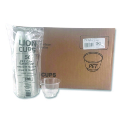 Plastic Cold Cups, Sundae, 8 oz, Clear, 1,000/Carton