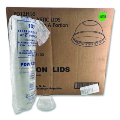 PET Lids, Fits 5 oz and 8 oz Sundae Cup, 100/Sleeve, 10/Slee