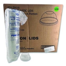 PET Lids, Fits 5 oz and 8 oz Sundae Cup, 100/Sleeve, 10/Slee