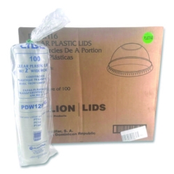 PET Lids, Fits 5 oz and 8 oz Sundae Cup, 100/Sleeve, 10/Slee