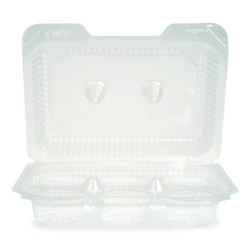 Bakery Containers, Muffin/Cupcake, 7.25 x 9.88 x 3.13, Clear