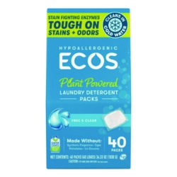 Laundry Detergent Packs, Free and Clear, 40 Pods/Pack, 6 Pac
