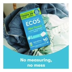 Laundry Detergent Packs, Free and Clear, 40 Pods/Pack, 6 Pac