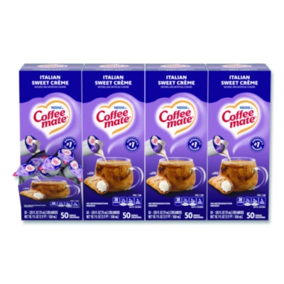 Liquid Coffee Creamer, Italian Sweet Cream, 0.38 oz Mini Cup