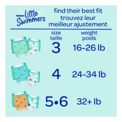Little Swimmers, Size 5-6, 32 lbs and Up, 10/Pack, 8 Packs/C