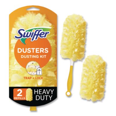 Heavy Duty Dusters Starter Kit, 6" Handle With Two Disposabl