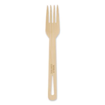 Bamboo Cutlery, Fork, Paper, Natural, 2,000/Carton