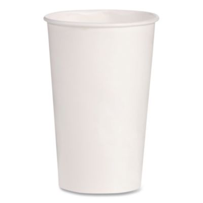 Double Sided Poly (DSP) Paper Cold Cups, 16 oz, White, 50 Cu