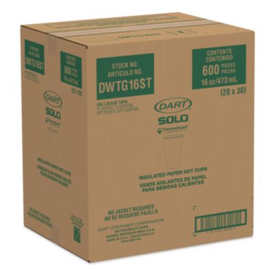 Thermoguard Insulated Paper Hot Cups, 16 oz, Steam Print Des
