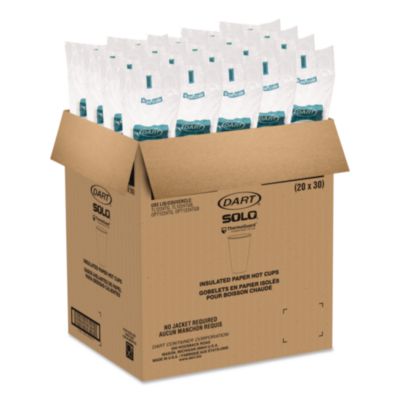 Thermoguard Insulated Paper Hot Cups, 16 oz, White Sustainab