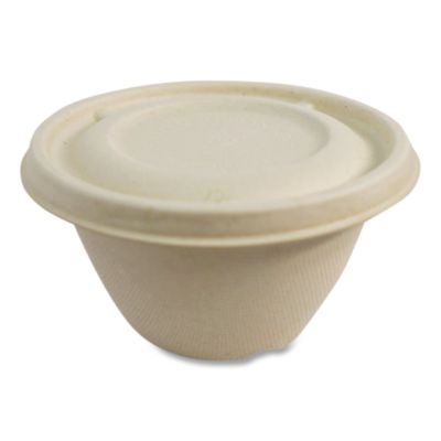 Fiber Lids for Fiber Barrel Bowls, 4.7" Diameter, Natural, P