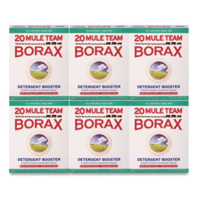 20 Mule Team Borax Laundry Booster, Powder, 4 lb Box, 6/Cart