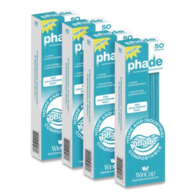 Marine Biodegradable Straws, 8.5", Pha, Ocean Blue, Wrapped,