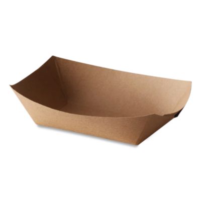 EcoCraft Food Trays, 2 lb Capacity, 6.5 x 1.63 x 1.63, Natur
