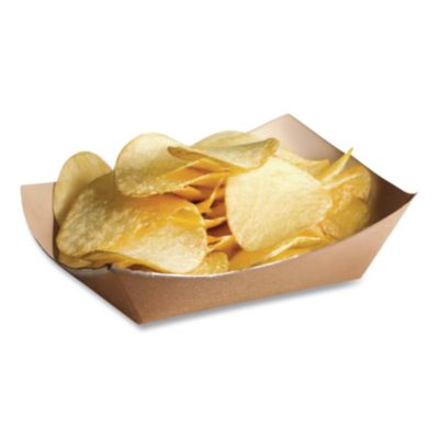 EcoCraft Food Trays, 2 lb Capacity, 6.5 x 1.63 x 1.63, Natur