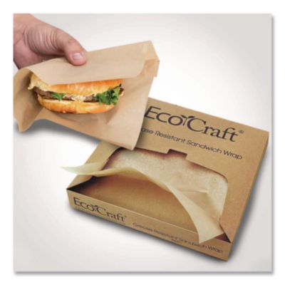EcoCraft Grease-Resistant Paper Wraps and Liners, 14 x 14, N