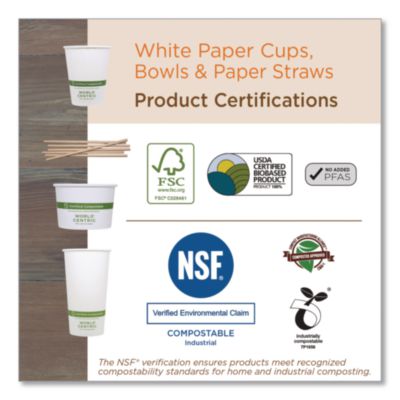 Paper Hot Cups, 16 Oz, White, 1,000/carton