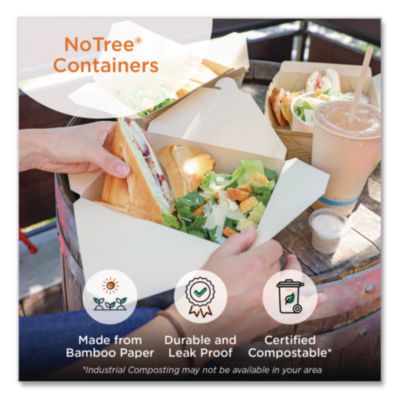 No Tree Folded Takeout Containers, 26 oz, 4.2 x 5.2 x 2.5, N