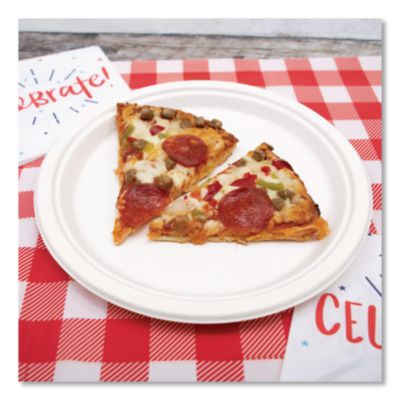 Compostable Molded Fiber Dinnerware, ProPlanet Seal, Plate,