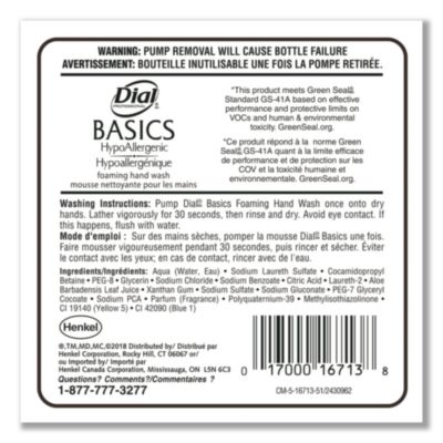 Basics Hypoallergenic Foaming Hand Wash Refill for FIT Manua