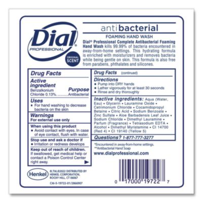 Antibacterial Foaming Hand Wash Refill for 1700 V Dispenser,