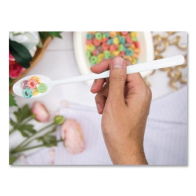 Specialty Cutlery, Soda Spoon, Plastic, White, 1,000/Carton