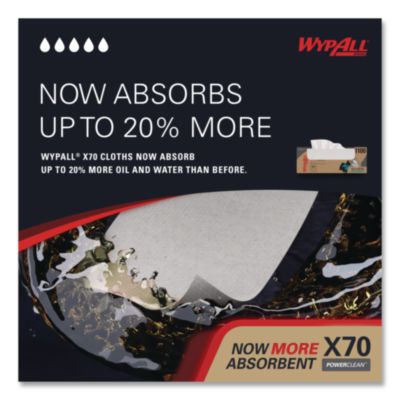 X70 Cloths, Flat Sheet, 16.6 x 14.9, White, 300/Carton
