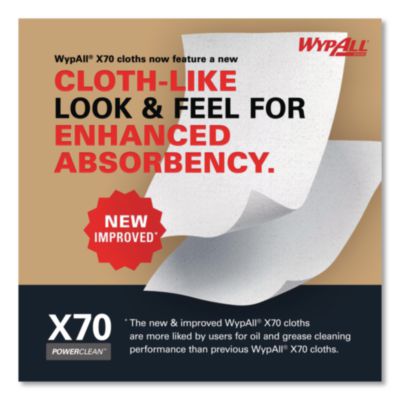 X70 Cloths, Flat Sheet, 16.6 x 14.9, White, 300/Carton