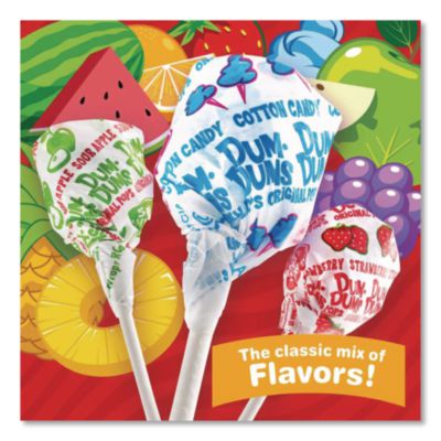 Dum-Dum-Pops, Assorted Flavors, Individually Wrapped, 300/pa