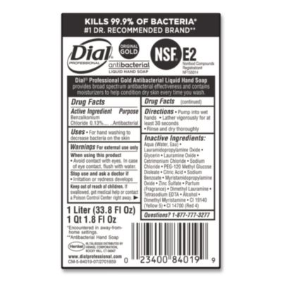 Gold Antibacterial Liquid Hand Soap, 1 L, 8/Carton