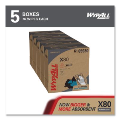 Power Clean X80 Heavy Duty Cloths, HYDROKNIT, POP-UP Box, 8.
