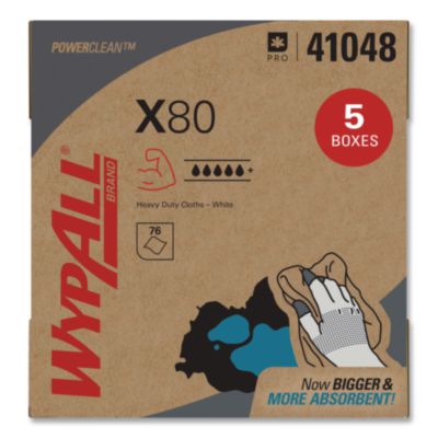 Power Clean X80 Cloths, HYDROKNIT, POP-UP Box, 8.34 x 16.8, 