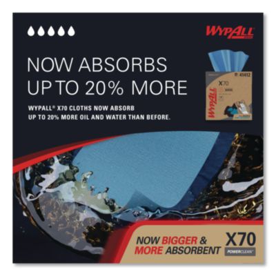 X70 Cloths, POP-UP Box, 9.13 x 16.8, Blue, 96/Box, 10 Boxes/