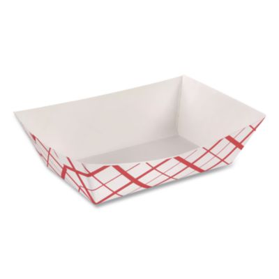 Paper Food Baskets, 2 lb Capacity, Red/White, Paper, 1,000/C