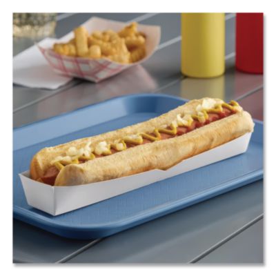 Footlong Hot Dog Tray, 10.25 x 1.5 x 1.25, White, Paper, 500