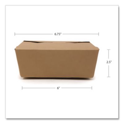 ChampPak Carryout Boxes, #3, 7.75 x 5.5 x 2.5, Brown, Paper,