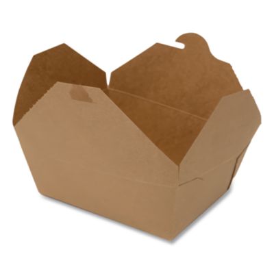 ChampPak Carryout Boxes, #4, 7.75 x 5.5 x 3.5, Brown, Paper,