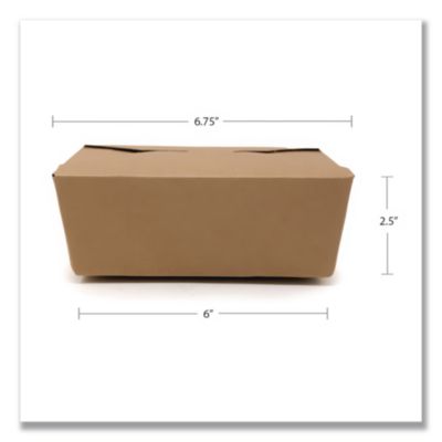 ChampPak Carryout Boxes, #4, 7.75 x 5.5 x 3.5, Brown, Paper,