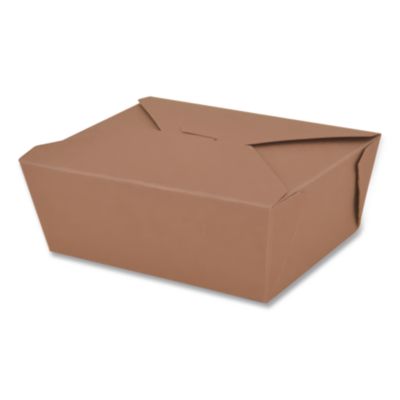 ChampPak Carryout Boxes, #4, 7.75 x 5.5 x 3.5, Brown, Paper,
