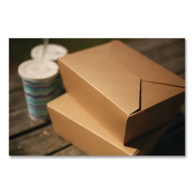 ChampPak Carryout Boxes, #4, 7.75 x 5.5 x 3.5, Brown, Paper,